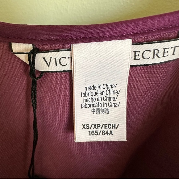 NWT Victorias Secret XS Burgundy Velvet Ruffle Cami Tank Top Romantic Sexy New - Picture 5 of 7